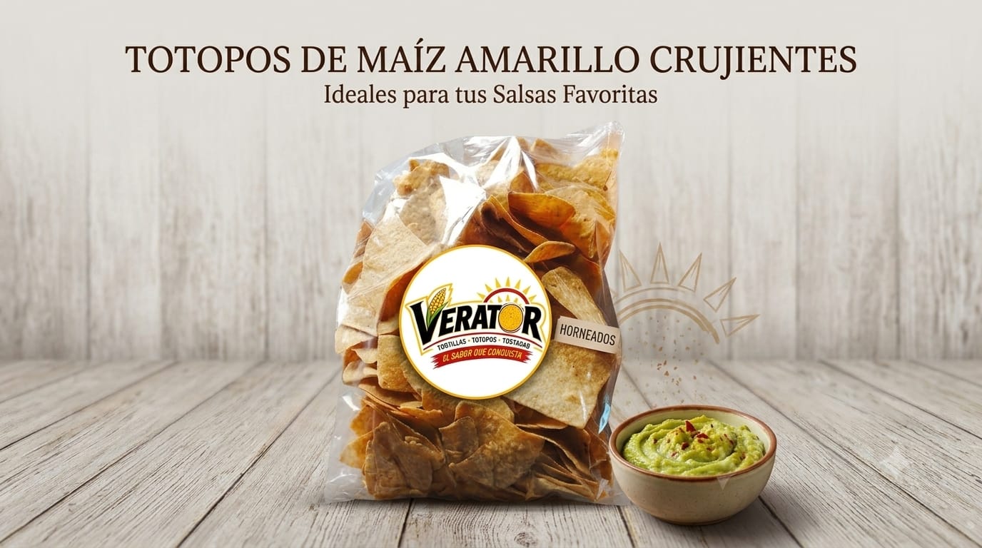 Totopos de maíz amarillo Verator