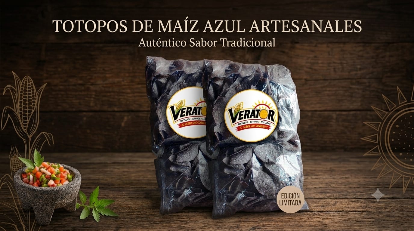 Totopos de maíz azul Verator